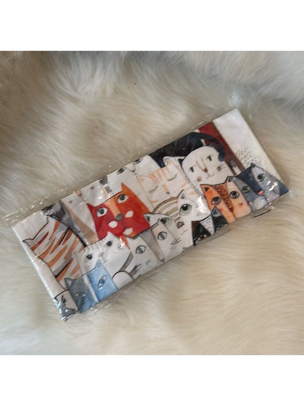 MANY-PAWS MULTI-CAT ARTISTIC FELINE CAT PRINT CANVAS GROCERY TOTE SHOPPING BAG - Picture 8 of 8